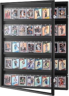 VEVOR 35 Graded Sports Card Display Case, 61,3 x 77,5 x 5,3 cm, Baseball Card Display Frame met 98% UV-bescherming, Clear View PC-glas, afsluitbare wandkast voor voetbal, basketbal, hockey ruilkaart