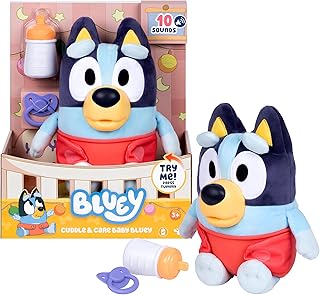 BLUEY - Verzorg & Knuffel je pluchen Baby Bluey - Knuffel met geluid