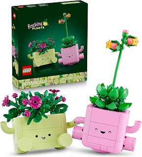 LEGO Botanicals Schommelende Plantjes - Kunstplanten Bouwpakket voor Kinderen en Volwassenen - Incl. 2 Nepplanten en 2 Pastelgekleurde Potten - Slaapkamerdecoratie - DIY Cadeau vanaf 9 Jaar - 11506