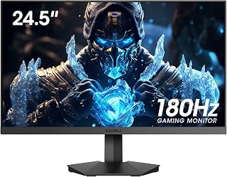 KOORUI 24.5 Inch FHD Gaming Monitor, Computer Monitors Full HD (1920 x 1080) 180Hz, VA, 1ms, FreeSync & G-Sync Compatible, 2x HDMI & DisplayPort, sRGB 99%, VESA, Tilt Adjustable, Eye Care