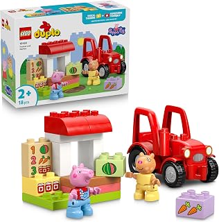 LEGO DUPLO Peppa Pig Tractor en Marktkraam – Educatief Speelgoed voor Peuters – Montessori Bouwpakket met 2 Poppetjes Incl. Pedro Pony – Cadeau voor Meisjes en Jongens vanaf 2 Jaar – 10468
