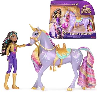 Unicorn Academy – Pop Sophia & Eenhoorn Wildstar - met 2 rijaccessoires en borstel - Speelfigurenset