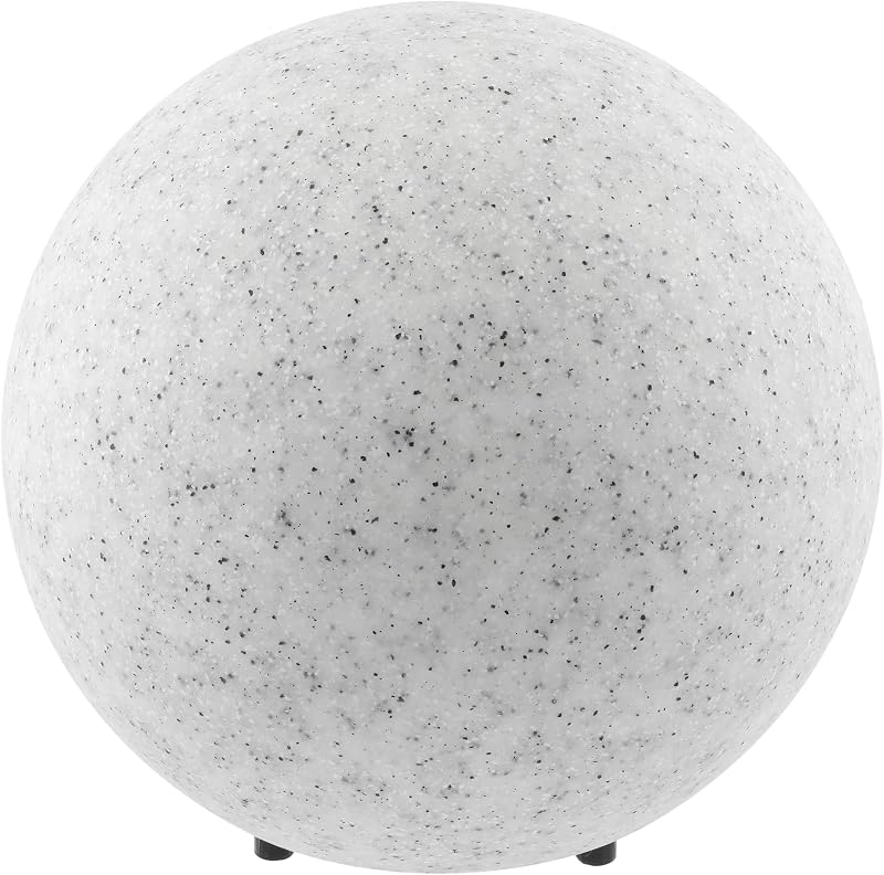 GTV - Tuinuitrusting MARMO tuinlamp kogellamp voor tuin 25 cm bol buitenlamp IP65 3 m lange stroomkabel | 4 pennen, grijs