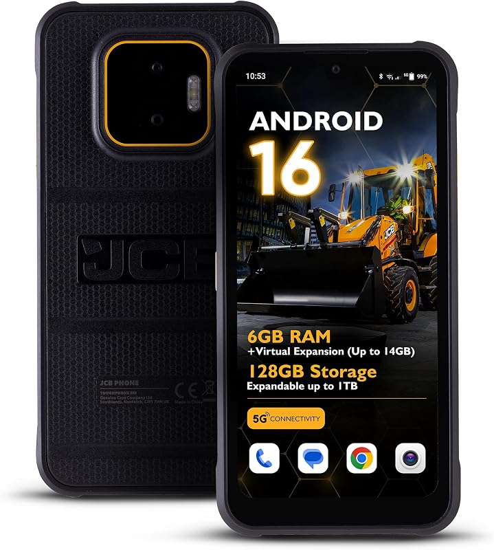 JCB Toughphone E50 Rugged Smartphone 5G Android 16 - outlet/retourdeal