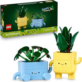 LEGO Botanicals Vrolijke Plantjes – Bouwpakket om te Knutselen Voor Kinderen Incl. 2 Kunstplanten Met 2 Bloempotten en Verwisselbare Gezichten – Cadeau voor Meisjes en Tieners Vanaf 9 Jaar – 10349