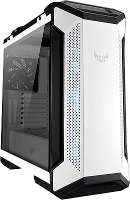 ASUS TUF Gaming GT501 White Edition Mid-Tower Computer Case for up to EATX Motherboards with 2 x USB 3.1 Front Panel, Smoked Tempered Glass, Steel Construction, and Four Case Fans