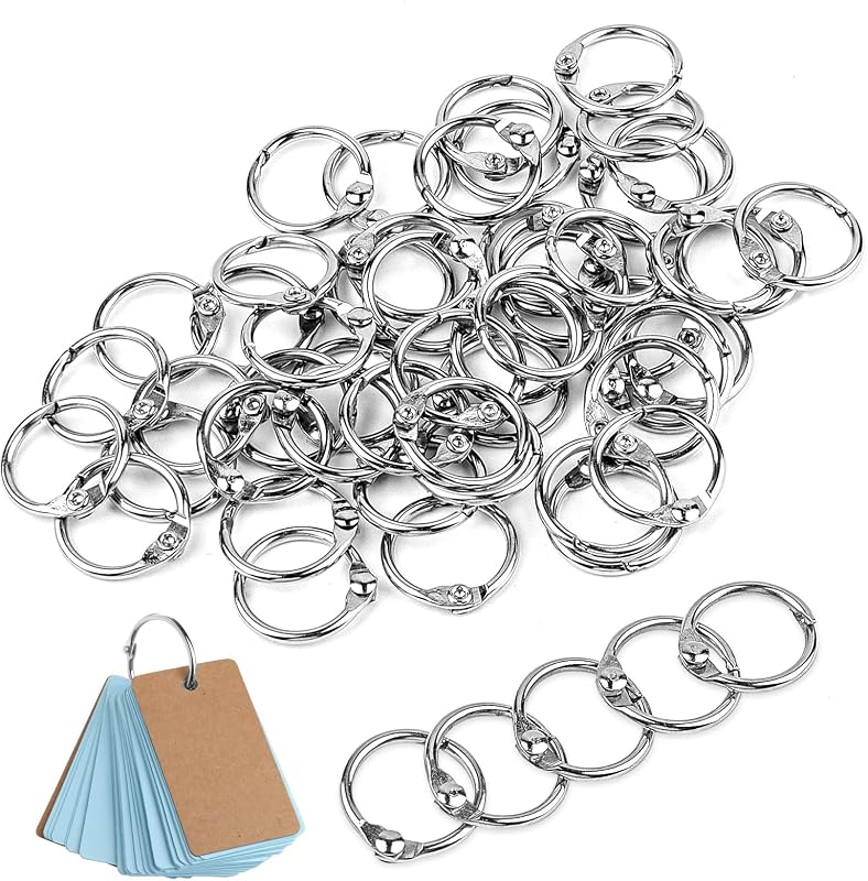 50 stuks metalen boekringen, 15 mm indexkaartenring, kleine heftringen, zilveren ringbinder, indexkaartenringen, voor notebooks, thuiskantoor, scrapbook, memo, opbergsleutelhanger, kantoorartikelen