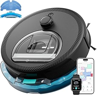 LEFANT Robotstofzuiger met dweilfunctie M1, robotstofzuiger met dweilfunctie, lasernavigatie, robotstofzuiger met app-bediening, zuig- en dweilrobot, ideaal voor dierenharen, tapijten, harde vloeren