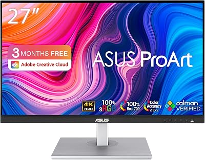 ASUS ProArt PA279CV | 27 inch 4K UHD Professionele Monitor | 16:9 IPS, 3840x2160 | Ergonomisch, Pivot, Calman, hoge kleurgetrouwheid, HDR 10 | DisplayPort, HDMI, 65W USB-C, USB-hub