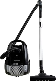 Amazon Basics Stofzuiger met zak, krachtig, voor harde vloeren en tapijten, HEPA-filter, snelheidscontrole, 700 W, 3,0 l, EU, zwart