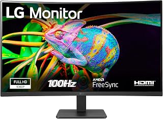 LG 32MR50C-B - gebogen monitor, 32 inch, VA 3000:1, 1500R, 16:9, snelheid 100 Hz, HDMIx2, Super Resolution+, AMD FreeSync Premium, E-classificatie, zwart