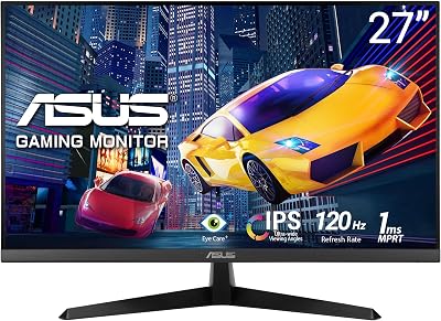 ASUS VY279HGR Eye Care Gaming Monitor 27 inch (FHD (1920 x 1080), IPS, 120Hz (OC), SmoothMotion, 1ms (MPRT), Adaptive Sync, Eye Care Plus, blauw lichtfilter, Flicker Free)
