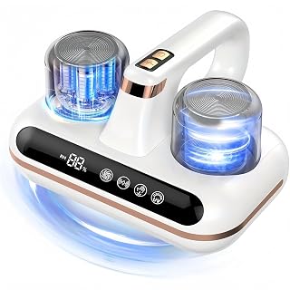 Vxoyo Matrasstofzuiger, 4-in-1 Draadloze Matrasstofzuiger met UV-licht en LED-scherm, Dubbele Zuigmond, Ultrasoon, Krachtige Zuigkracht, Anti-huisstofmijt handstofzuiger voor Bed, Bank, Kussens