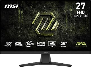 MSI MAG 272F X24 Gaming Monitor 27 inch FHD - Rapid IPS-paneel 1920 x 1080, 240 Hz/0,5 ms, HDR Ready, Eye Care, AI Vision HDMI 2.0b, P 1.2a, randloos design, VESA, zwart