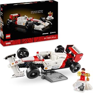 LEGO Icons McLaren MP4/4 en Ayrton Senna Minifiguur, Huis of Kantoor Decoratie, Cadeau voor Hem of Haar, Fans van Coole Model Auto's, Creatieve Hobby & Bouwpakket voor Volwassenen 10330