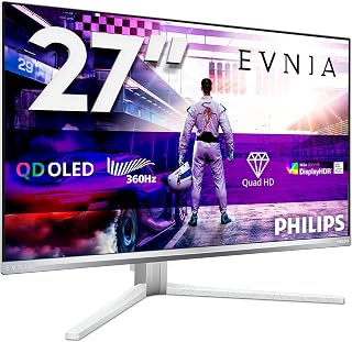 Philips Evnia 27M2N8500 - Gaming Monitor QHD OLED 27 inch, 360 Hz, 0,03 ms, HDR400, FreeSync. Prem., G-Sync compositie. (2560x1440, 2x HDMI 2.1, 1x DP 1.4, USB-hub) wit