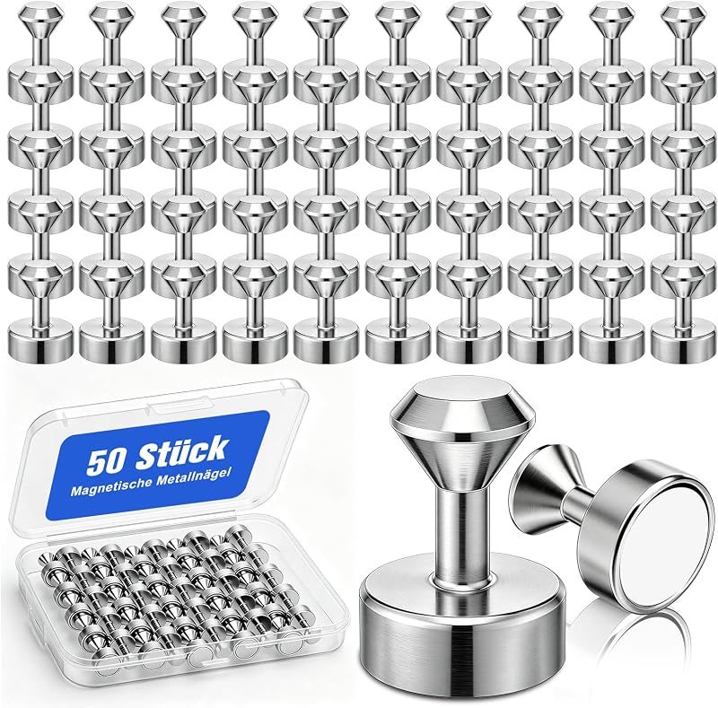 50 stuks sterke magneten, 12×16 mm Neodymium magneten extra sterk, kegelvormige mini magneten met opbergdoos, geschikt voor magneetbord, koelkast, kantoorartikelen, schoolartikelen en keukendecoratie
