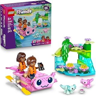 LEGO Friends Axolotlavontuur – Axolotl Speelgoed voor Kinderen met 2 Poppetjes, 2 Dieren Figuren, Planten, Bloemen en Accessoires – Verjaardagscadeau voor Meisjes vanaf 5 Jaar 42681