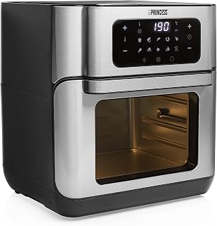 Princess Heteluchtfriteuse Oven 10 L met Roterende Mand, Airfryer Heteluchtoven, 10 Programma’s, Digitaal Touchscreen, RVS, Tot 66,7% Energiebesparing, 1500 W, 182065
