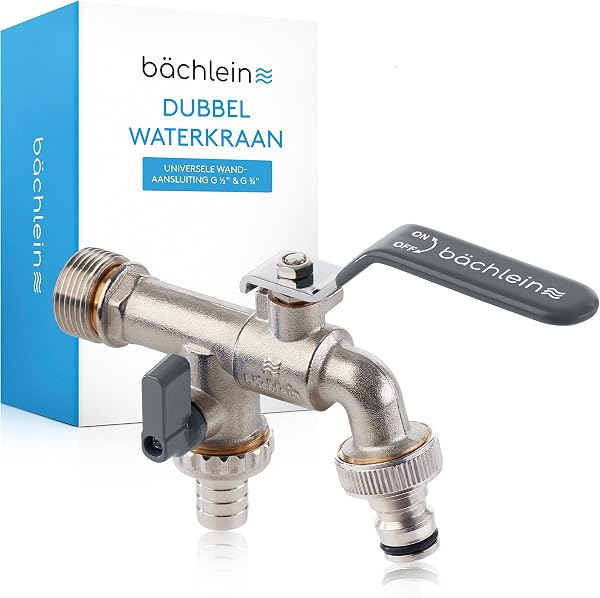 Bächlein universele dubbele buitenkraan voor de tuin [antraciet] - outlet/retourdeal