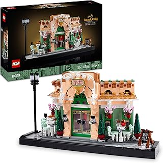LEGO Frans café Bouwpakket voor Volwassenen met Schilderachtig Tafereel, Hangende Bloempoten en Sierlijke Stoelen, Kantoor Decoratie en Woondecoratie, DIY Cadeau voor Vrouwen of Mannen 10362