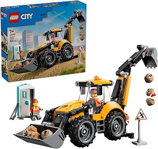 LEGO City Gele graaflaadmachine - Bouwpakket voor Kinderen met Tractor en 2 Minifiguren, Werkende voorlader en Graafarm - Cadeau voor Jongens en Meisjes Vanaf 7 Jaar - 60480
