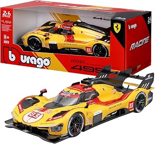 Bburago - Ferrari 499P 24H LMS Hypercar 2025#83, Diecast-auto op schaal 1:24, gedetailleerde replica van de Le Mans-kampioen, openslaande deuren, officiële Ferrari-licentie, 3+
