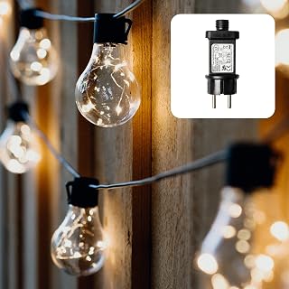 hellum 577884 Led-lichtsnoer voor buiten, lichtketting, gloeilampen, warm wit, met 10 lampen, verlichte lengte 4,5 m, 59 lm, feestverlichting, kamer, tuin, balkon, party, binnen en buiten