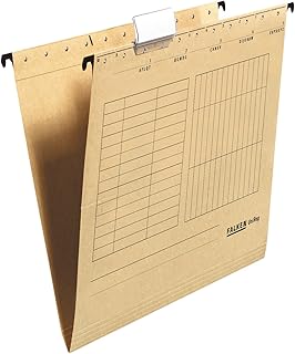 Origineel Falken 25 stuks hangmappen UniReg, made in Germany, gemaakt van gerecycled karton voor DIN A4 openzijdig bruin Blauwe Engel ideaal voor het losbladig klasseren | Made in Germany Blauer Engel, ideaal voor het opbergen van losse bladen op kantoor en de autoriteit
