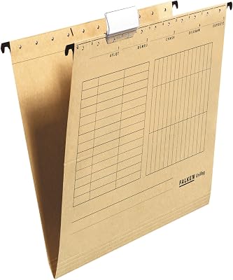 Origineel Falken 25 stuks hangmappen UniReg, made in Germany, gemaakt van gerecycled karton voor DIN A4 openzijdig bruin Blauwe Engel ideaal voor het losbladig klasseren | Made in Germany Blauer Engel, ideaal voor het opbergen van losse bladen op kantoor en de autoriteit