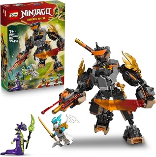 LEGO NINJAGO Cole’s Missiemecha en Draak Zane Bouwpakket – Ninja Speelgoed voor Kinderen met Actiefiguur, 3 Minifiguren en Zwaarden – Verjaardagscadeau voor Jongens vanaf 7 Jaar en Fans – 71854