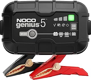 NOCO GENIUS5EU, 5A Automatische Oplader, 6V en 12V Batterijlader, AGM, SLA, Gel en Lithium Auto-Acculader, Onderhoudslader, Druppellader en Desulfator - Auto, Motorfiets, Boot, SUV, ATV, RV, Camper