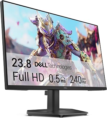 Dell 24 Gaming Monitor - SE2426HG, Full HD (1920x1080), 240Hz, Fast IPS, 0.5ms, AMD FreeSync Premium, 99% sRGB, HDR10, VESA (100x100mm), DisplayPort, 2 HDMI, 3 Jaar Garantie, Zwart