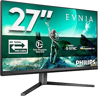 Philips Evnia 27M2N3800A - Gaming Display Ultra HD 27 inch, 160 Hz, 0,5 ms MPRT, HDR400, G-Sync (2 x HDMI 2.1, 1 x DisplayPort 1.4, USB-hub) zwart/grijs