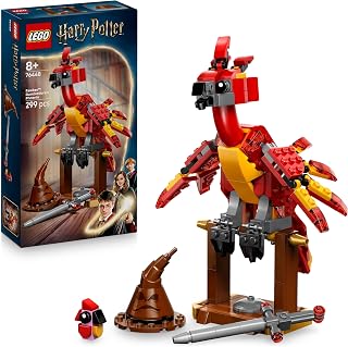 LEGO Harry Potter Felix: de Feniks van Perkamentus Speelgoed voor Kinderen met Verstelbare Vleugels - Incl. Standaard, Sorteerhoed & Zwaard van Griffoendor - Cadeau voor Meisjes & Jongens - 76448