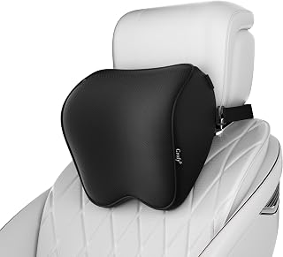 Crofy Set van 2 Auto-nekkussens – Zacht Hoofdkussen voor de Auto met Verstelbare Riem – 100% Traagschuim en Ademende, Afneembare Hoes – Comfortabel Ergonomisch Ontwerp