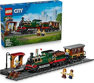 LEGO City Vintage Stoomtrein - Bouwpakket voor Kinderen met Station, Rails, Cabinebediening, Stopsein en 5 Minifiguren - Verjaardagscadeau voor Jongens en Meisjes Vanaf 7 Jaar - 60511