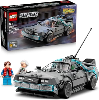 LEGO Speed Champions Tijdmachine uit Back to the Future – Auto Bouwpakket voor Kinderen met Doc Brown en Marty McFly Minifiguren – Cadeau voor Jongens, Meisjes en Fans vanaf 9 Jaar – 77256