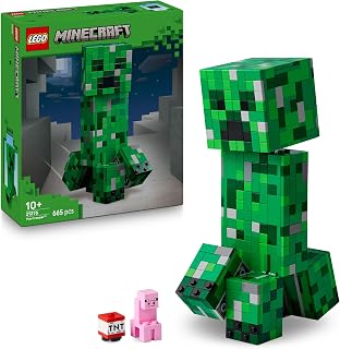 LEGO Minecraft De Creeper – Verstelbaar Actiefiguur Poppetje van Mob Incl. Verborgen Vak Met Varkentje en TNT-Element – Cadeau Voor Gamers Vanaf 10 Jaar, Meisjes, Jongens en Tieners – 21276