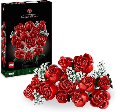 LEGO Botanicals Rozenboeket, Decoratieve Bloemen voor in Huis, Bouwpakket voor Volwassenen uit de Botanical Collection, Cadeau voor Vrouw of Man, Ontspannende Hobby en Creatieve Activiteit 10328