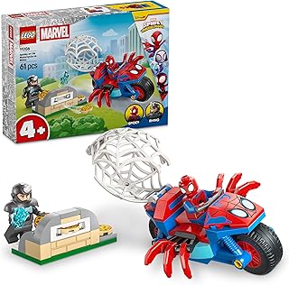 LEGO Marvel Spidey op Zijn Motor tegen Rhino – Superhelden Speelgoed voor Kinderen met Motor en 2 Minifiguren – Cadeau voor Jongens vanaf 4 Jaar en Fans van Spidey en Zijn Geweldige Vriendjes – 11206