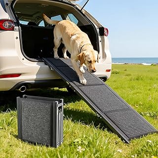 VEVOR Hondenhelling, 180 x 43,2 cm, opvouwbaar, voor middelgrote en grote honden, 113 kg, antislip oppervlak van vilt voor huisdieren en buiten, compatibel met SUV, vrachtwagens