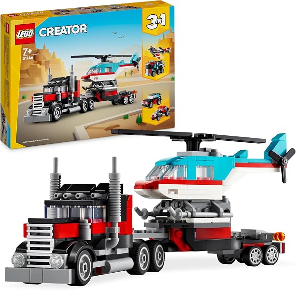 LEGO Creator 3in1 Flatbed Truck with Helicopter Toy to Propeller - outlet/retourdeal