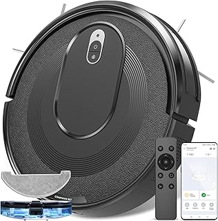 Vexilar W7 Zuig- en dweilrobot, 3-in-1, 4000 Pa robotstofzuiger met dweilfunctie, borstelloos mondstukdesign, 120 minuten maximaal, slanke en geluidsarme robotstofzuiger, ideaal voor dierenharen