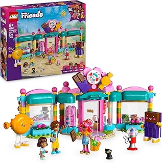 LEGO Friends Heartlake City Sweet Shop Toy - incl. 3 Mini Dolls, a Pet Cat Animal Figure & Toy Food Accessories - Birthday Gift for 6+ Year Old Girls - 42649