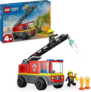LEGO City Brandweerauto Speelgoed voor Peuters, Brandweerwagen Voertuig Bouwpakket voor Kinderen, Educatief Cadeau voor Jongens en Meisjes, Kleuters 60463