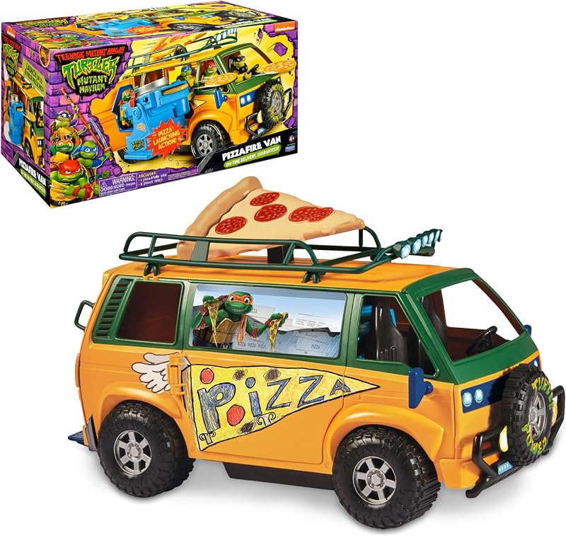 Giochi Preziosi, Ninja Turtles 2023 Chaos Mutant, bestelwagen, pizza's van de Ninja Turtles, compatibel met alle basisfiguren, voor jongens en meisjes vanaf 4 jaar