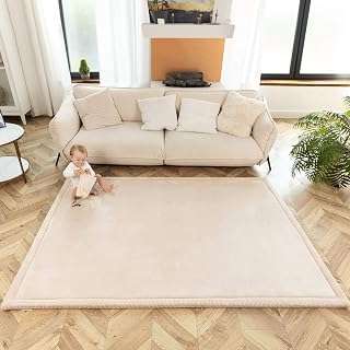 Wolkenzachte Speelmat Baby 200x150x2,5cm, Beige – Kinderkamer Speelkleed met Hoogwaardig Memory-schuim – Speelmat Schuim met Antislip – Speelkleed Baby, Kindertapijt, Tatami Mat