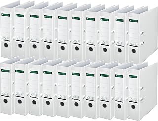 Leitz Kwaliteitsordner 180° plastic, 20-pack, A4, wit, 8,2 cm rugbreedte, PP-gelamineerde omslag, 10105001