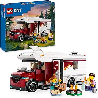 LEGO City Holiday Adventure Camper Van Toy - Creative Building Toys for 6+ Year Old Boys & Girls - Includes 3 Minifigures & Accessories - Gift Ideas for Birthdays & Holidays - 60454